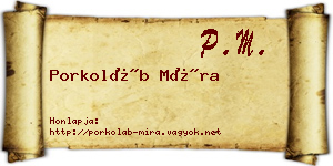 Porkoláb Míra névjegykártya